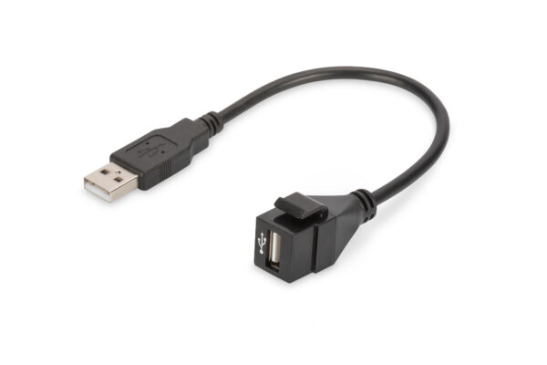 Moduł USB 2.0 Keystone z kablem o długości 16 cm (gniazdo/wtyczka)