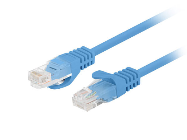 PATCHCORD KAT.5E UTP 0.25M NIEBIESKI FLUKE PASSED LANBERG
