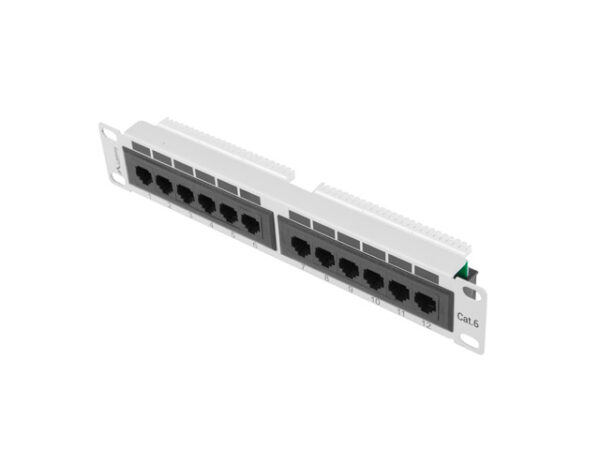 PATCH PANEL 12 PORT 1U 10" KAT.6 UTP SZARY LANBERG