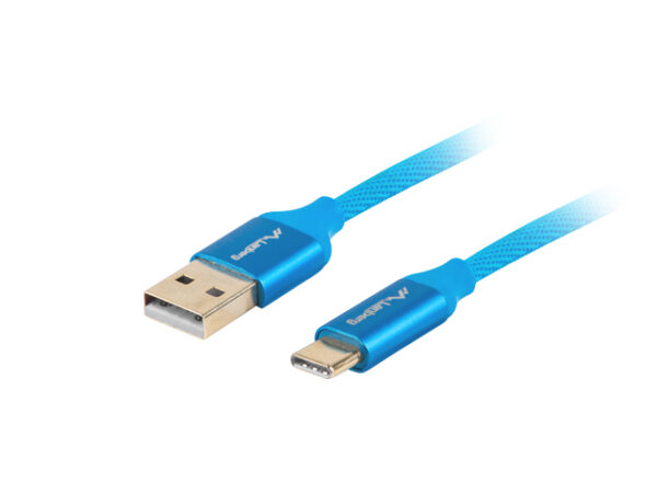 KABEL USB-C(M)->USB-A(M) 2.0 0.5M NIEBIESKI PREMIUM QC 3.0 LANBERG